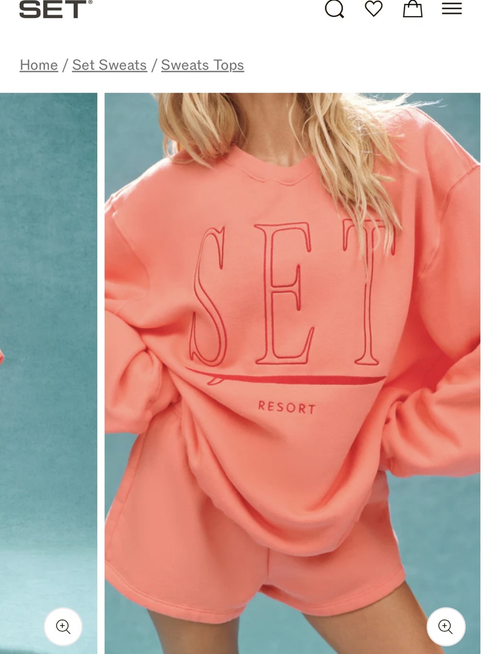 SET Active Coral Logo Crewneck Sweater M/L